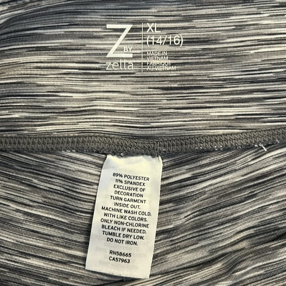 Zella Gray & White Space Dye Yoga Activewear Athletic Leggings Size XL‎